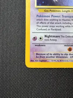 Pokemon TCG Haunter Fossil Unlimited Rare Holo Card 6/62 - LP - Image 3
