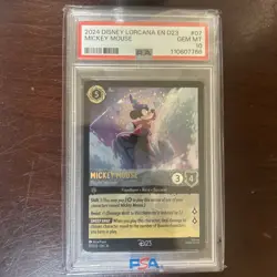 Disney Lorcana D23 Mickey Mouse Playful Sorcerer Card #07 PSA 10 - Image 1