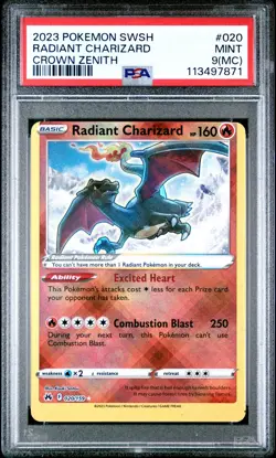 Pokemon! PSA 9 Radiant Charizard - Error/Miscut - Mint - Crown Zenith - Image 1