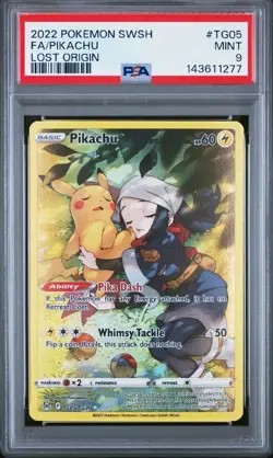 Pokemon TCG Pikachu FULL ART LOST ORIGIN PSA 9 - Image 1
