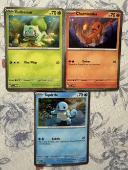 Pokemon TCG Bulbasaur Charmander Squirtle Cosmos Promo Set 046 047 048 NM 151 - Image 1