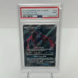 2018 Pokemon Yveltal-GX Full Art 124/131 Forbidden Light PSA 9 Mint - Image 1