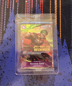 One Piece English Roronoa Zoro Foil Winner Card P-045 - OP06 Pre-Release-sealed - Image 1