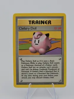 CLEFAIRY DOLL - Base Set - 70/102 - Rare Trainer - Pokemon Card - Unlimited - NM - Image 1