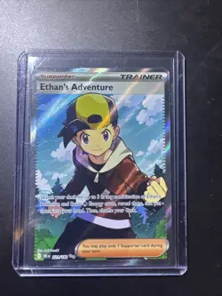 Pokemon TCG Trainer Ethan's Adventure Holo Card 221/182 Ultra Rare - Image 1