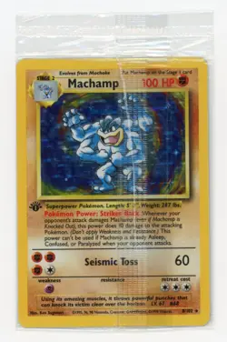 Machamp 8/102 1st Edition SEALED Holo Rare Base Set WOTC Pokemon TCG Card - Image 1