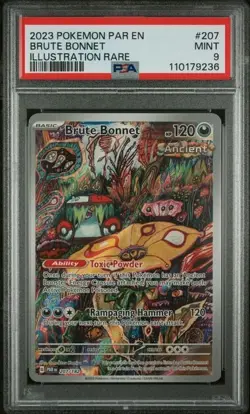 2023 POKEMON PAR EN-PARADOX RIFT 207 BRUTE BONNET ILLUSTRATION RARE - PSA 9 - Image 1