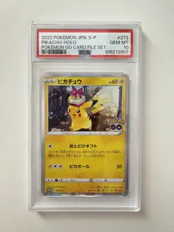 Pikachu 272/S-P Pokemon GO File Set Promo PSA 10 GEM MINT - Image 1