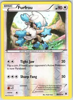 Furfrou 90/119 Uncommon Phantom Forces Pokemon Reverse Holo NM - Image 1