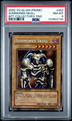 2002 YU-GI-OH! PROMO BPT-COLLECTOR'S TINS #002 SUMMONED SKULL PSA 8 - Image 1