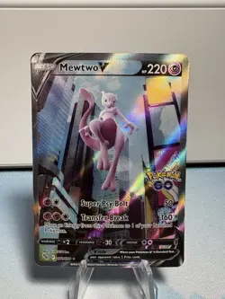 Pokemon Go Mewtwo v Full Art Holo Ultra Rare Card 072/078 Pokemon TCG - Image 1