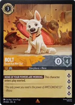 29/204 BOLT DOWN BUT NOT OUT EN8 RARE DISNEY LORCANA CARD - Image 1