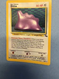 Ditto 3/62 Fossil Holo Rare NM+ NP Great Card TCG Pokemon - Image 1