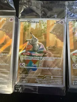Sealed Pokemon Mimikyu SVP 075 Basic Card Lot 4x English 2024 Standard Size - Image 1
