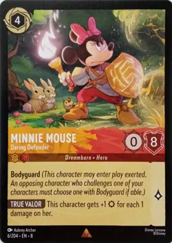 6/204 MINNIE MOUSE DARING DEFENDER EN8 RARE DISNEY LORCANA CARD - Image 1