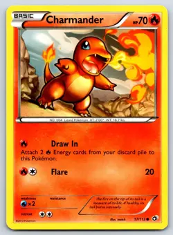 Charmander - Legendary Treasures 17/113 Black White Pokemon Card LP - Image 1
