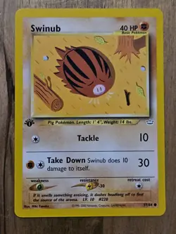 Swinub 1st Edition - NEAR MINT- 57/64 Neo Revelation - Pokemon TCG WOTC 2001 - Image 2