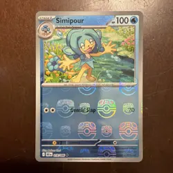 2025 POKEMON BLK EN-BLACK BOLT MASTER BALL REVERSE HOLO #018 SIMIPOUR MINT - Image 1