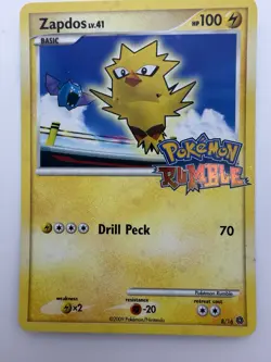 Zapdos 8/16 Pokemon Rumble Promo Basic HP 100 Regular 2009 Pokemon TCG - Image 1