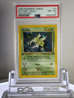 1999 1st Edition SCYTHER HOLO #10 | PSA 8 | JUNGLE GRADED POKEMON Near Mint - Image 1