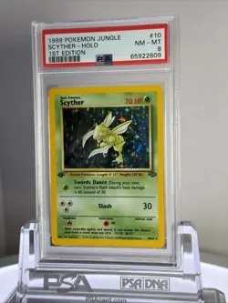 1999 1st Edition SCYTHER HOLO #10 | PSA 8 | JUNGLE GRADED POKEMON Near Mint - Image 2