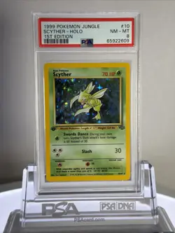 1999 1st Edition SCYTHER HOLO #10 | PSA 8 | JUNGLE GRADED POKEMON Near Mint - Image 3