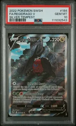 2022 POKEMON SWORD & SHIELD SILVER TEMPEST 184 FULL ART/REGIDRAGO V - PSA 10 - Image 1