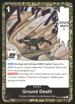 One piece OP14 Ground Death #096 Foil Rare Near Mint or Better - Image 1
