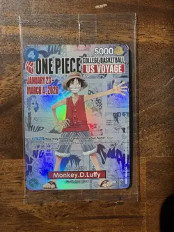 Monkey D Luffy (College Basketball US Voyage) One Piece Promotion Card Sealed - Image 1