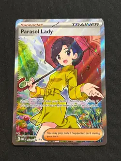 Pokemon TCG Parasol Lady 238/182 Paradox Rift Full Art Ultra Rare Card - Image 1