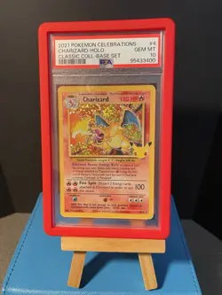 Pokemon Charizard Holo Card 4/102 Celebrations 25th Anniversary PSA 10 w Bumper - Image 1
