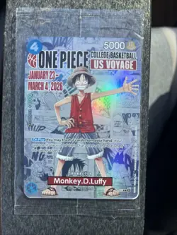One Piece US Voyage Monkey D Luffy NCAA Promo Card Sealed P-055 Bandai Namco - Image 1