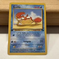 Pokemon TCG First Edition Fossil Set Krabby 51/62 Common Card WOTC - Image 5
