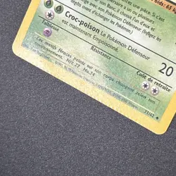 CRIMP/CUT ERROR!! FRENCH 1ST EDITION Arbok 31/62 Fossil Pokemon Card HP/DMG - Image 2