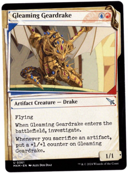 (x4) Gleaming Geardrake 0361 Showcase Uncommon Non Foil Karlov Manor MTG NM - Image 1