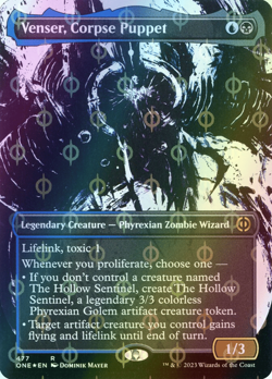 MTG Venser, Corpse Puppet Showcase Borderless Foil ** All Will Be One ** English - Image 1