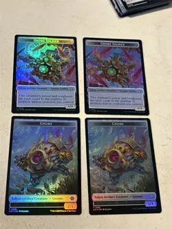4 x mtg foil token Gnome // Gnome Soldier, 0016/0003 Lost Caverns of Ixalan - Image 1