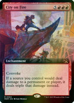 MTG City on Fire Extended Art Foil ** March of the Machine ** English - Image 1
