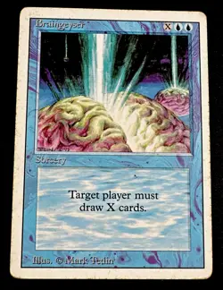 Braingeyser MP/HP Revised Mtg Magic the Gathering Braingeyser - Image 1