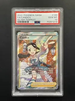 Pokemon TCG Candice 189/195 Silver Tempest Trainer PSA 10 - Image 1
