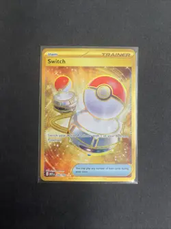 Pokemon TCG Trainer Item Switch 206/165 Gold Hyper Rare 151 NM - Image 1