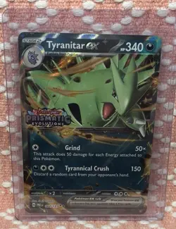 TYRANITAR EX 064/131 DOUBLE RARE PRISMATIC EVOLUTIONS POKEMON NM STAMPED - Image 1