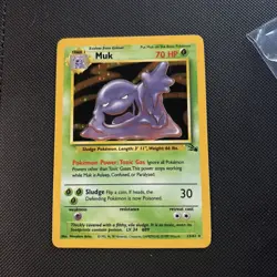 Pokemon TCG Muk Fossil 13/62 Holo Rare NM/LP - Image 1