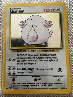 Chansey (3/102) Base Set - Holo Unlimited - Rare [Lightly Played] Pokemon TCG - Image 1