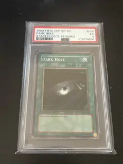 2003 Yugioh 1st Edition Dark Hole PSA 5 - Image 1