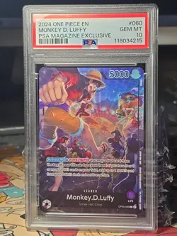 One Piece ~ MONKEY.D.LUFFY ~ PSA 10 ~ PSA Magazine Exclusive OP05-060 - Image 1