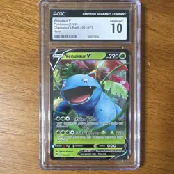 Pokemon TCG 2020 Venusaur V Champion's Path 001/073 CGC 10 Holo Card Stock - Image 1