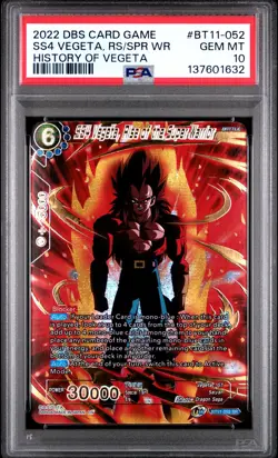 2022 DRAGON BALL SUPER CARD GAME #BT11-052 SS4 VEGETA, RS/SPR WR PSA 10 - Image 1
