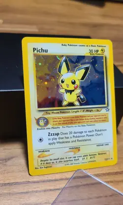 Pokemon Pichu 12/111 Neo Genesis Holo Rare Unlimited Card 2000 English Mint+ - Image 2