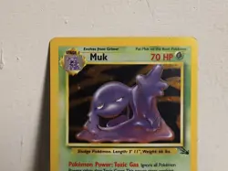 Pokemon TCG Muk Holo Rare Card 13/62 Fossil 1999 Unlimited HP - Image 2